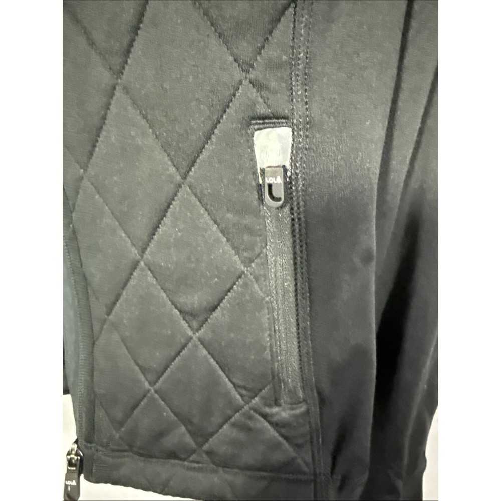 Lolë Womens Quilted Jacket Small Black 1/4 Zip Running Jogging Active Pullover - Picture 7 of 15